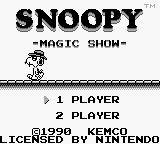 Snoopy - Magic Show (USA, Europe) Title Screen